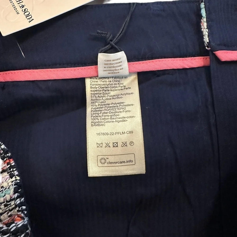 NWT Scotch & Soda SPECIAL TWEED MINI Short Multi color Side Zip Pockets SKIRT M - Picture 7 of 10